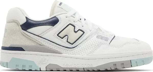 New Balance 550 White Winter Fog Navy