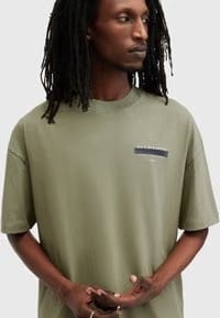 ALL SAINTS REDACT SS CREW EDEN GREEN TSHIRT