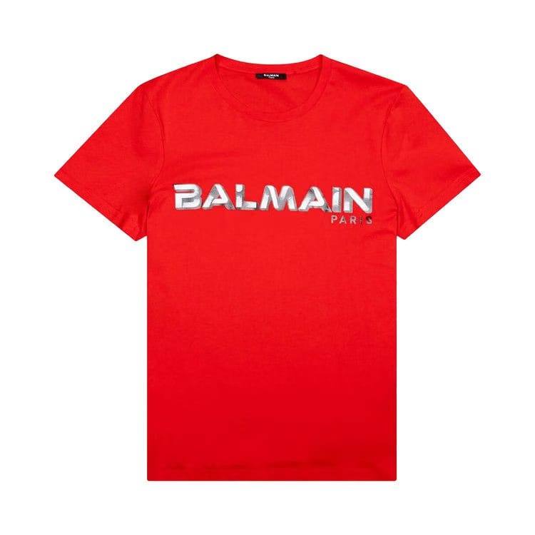 Balmain Printed T-Shirt Rouge/Blanc