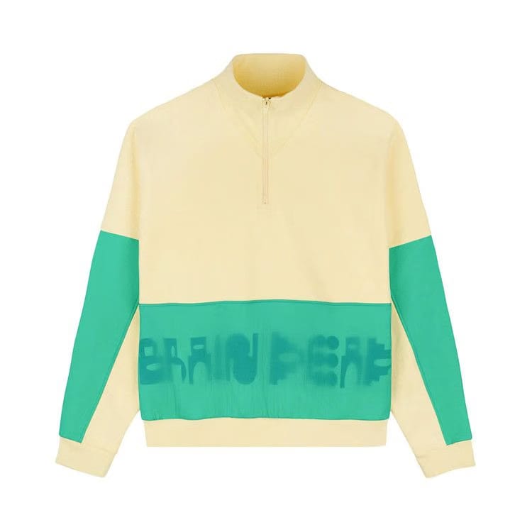 Brain Dead Gastromaniac Overlay Half-Zip Jacket Lemon
