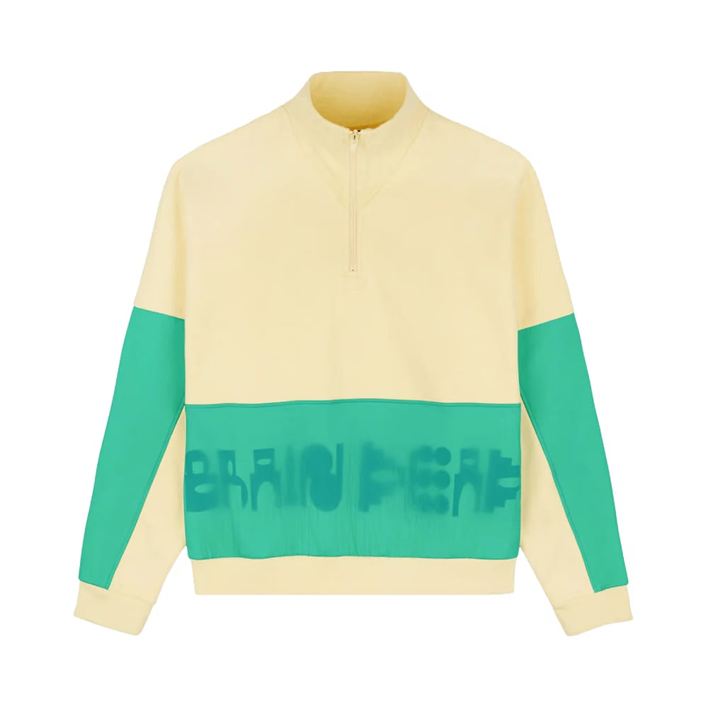 Brain Dead Gastromaniac Overlay Half-Zip Jacket Lemon