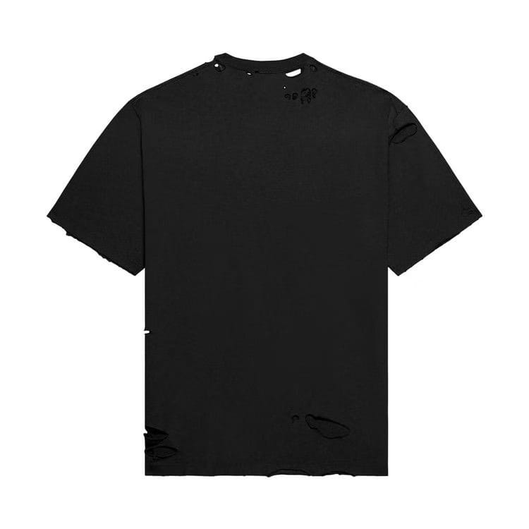 Balenciaga Caps Destroyed Flatground T-Shirt Black