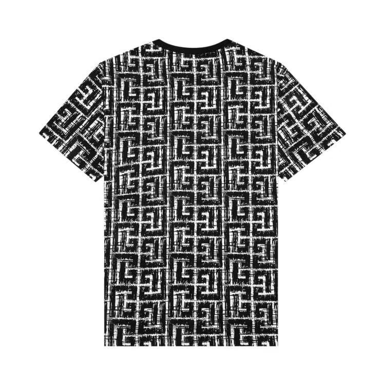 Balmain Tape Monogram T-Shirt Blanc/Noir