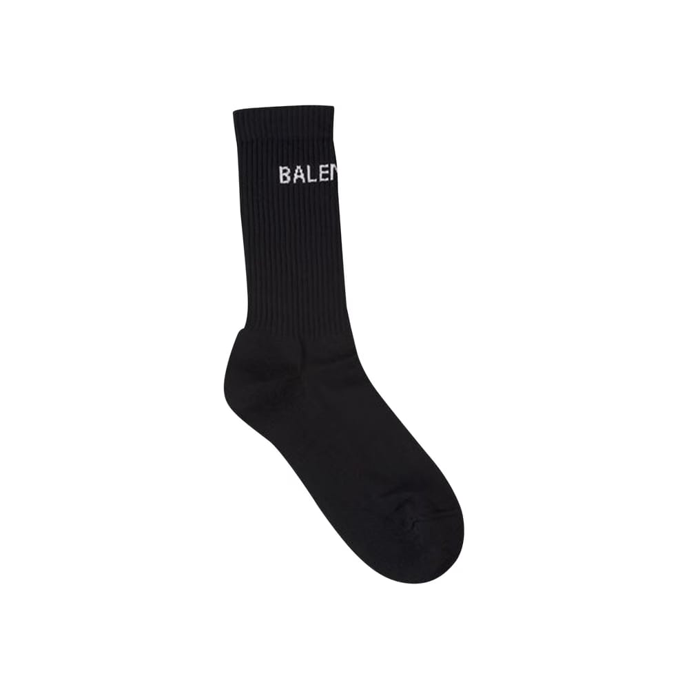 Balenciaga Logo Tennis Socks Black/White