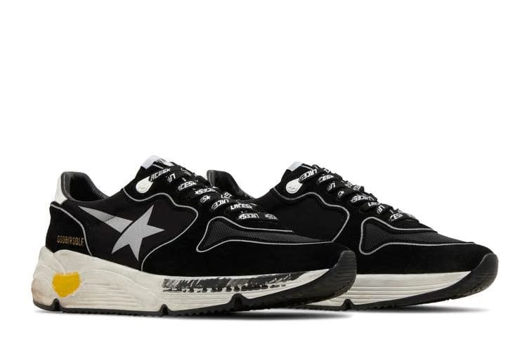 Golden Goose Running Sole Black Silver