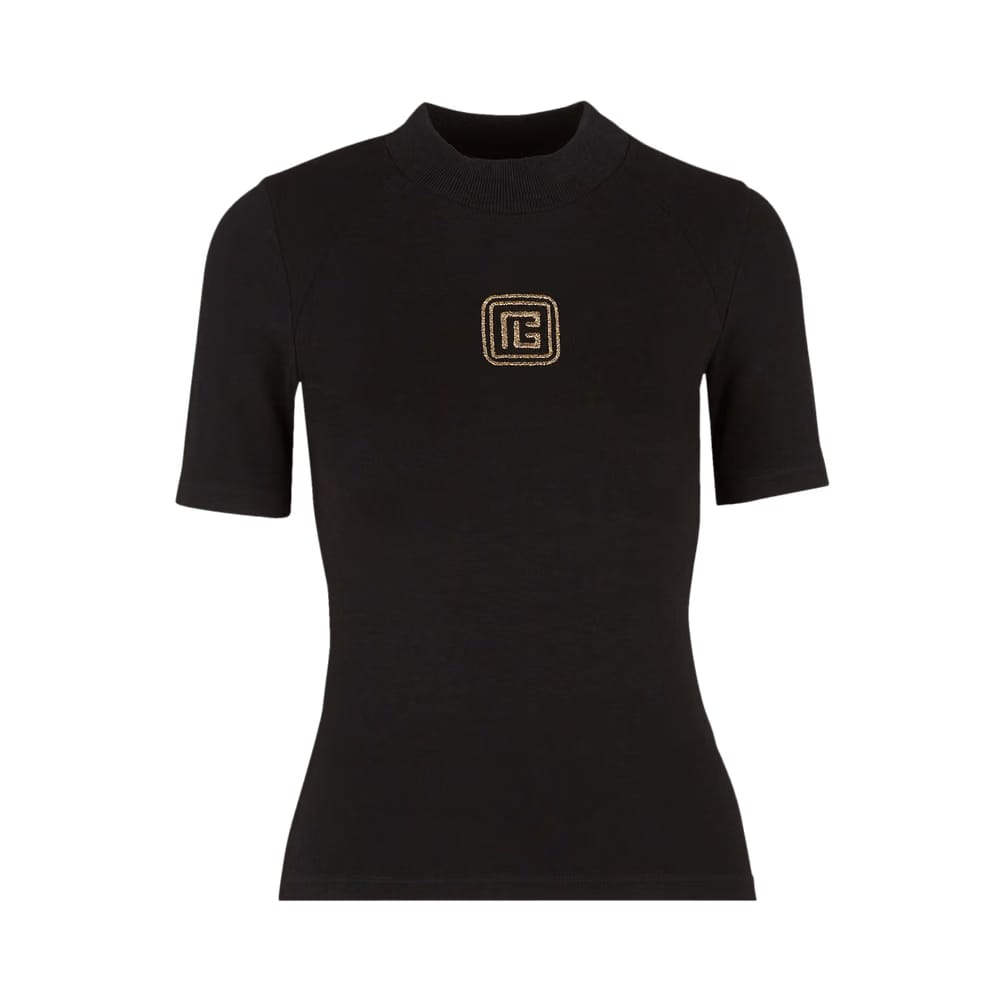 Balmain Raglan Retro PB T-Shirt Noir/Or