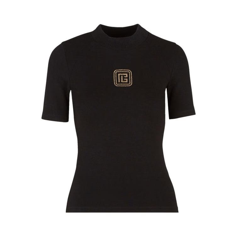 Balmain Raglan Retro PB T-Shirt Noir/Or