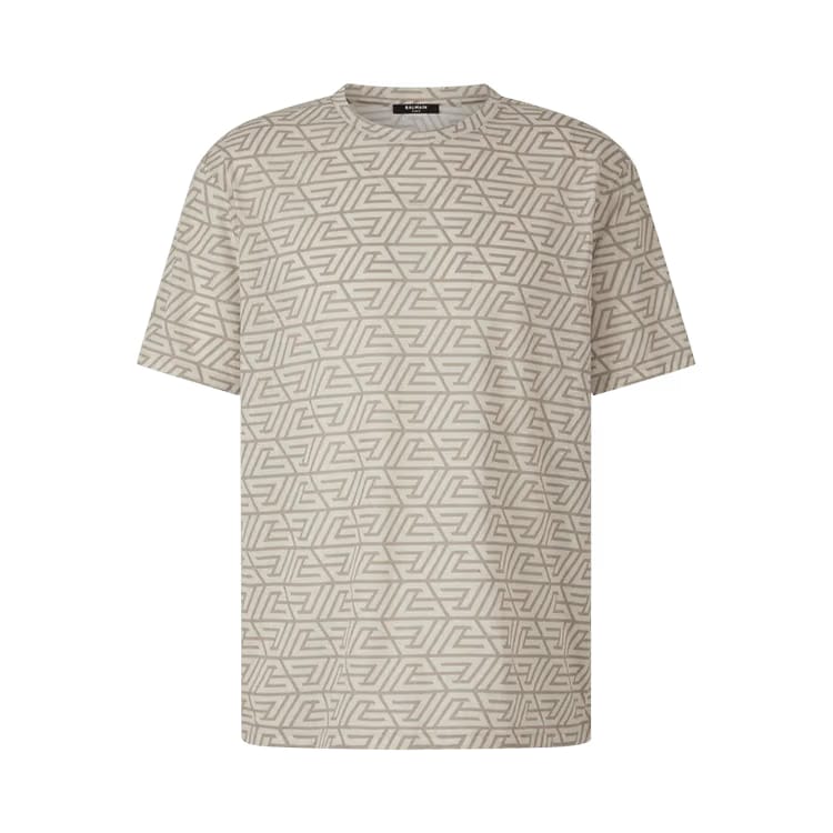 Balmain Pyramid Monogram Printed T-Shirt Beige/Light Khaki