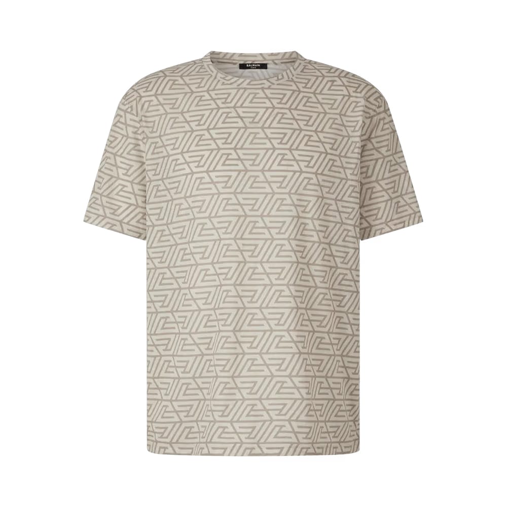 Balmain Pyramid Monogram Printed T-Shirt Beige/Light Khaki