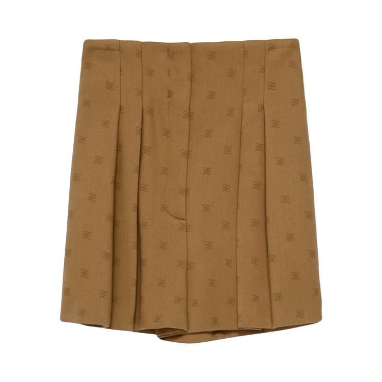 Fendi Karligraphy High-Waisted Flannel Shorts Smooth