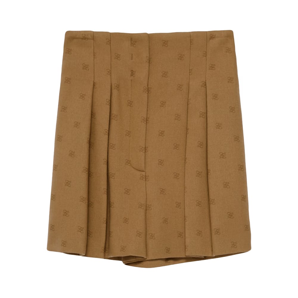 Fendi Karligraphy High-Waisted Flannel Shorts Smooth