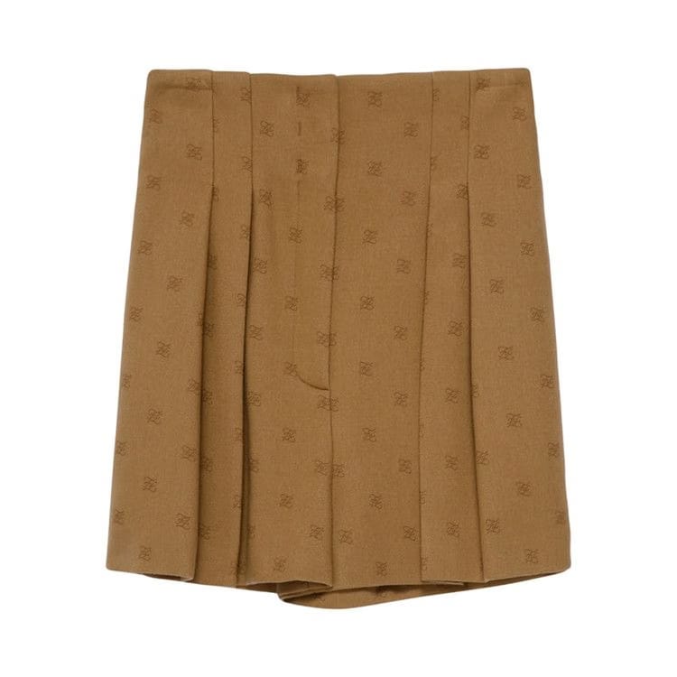 Fendi Karligraphy High-Waisted Flannel Shorts Smooth