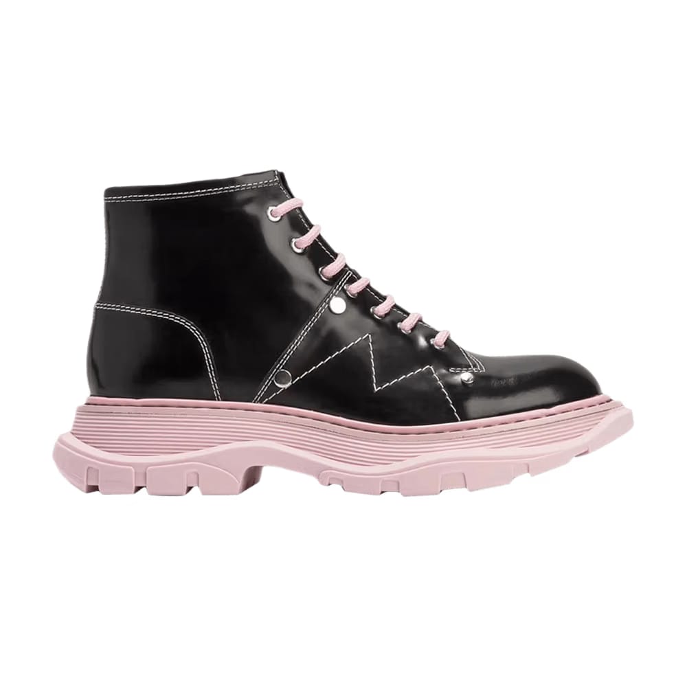 Alexander McQueen Wmns Tread Slick Lace Up Boot 'Black Pink'