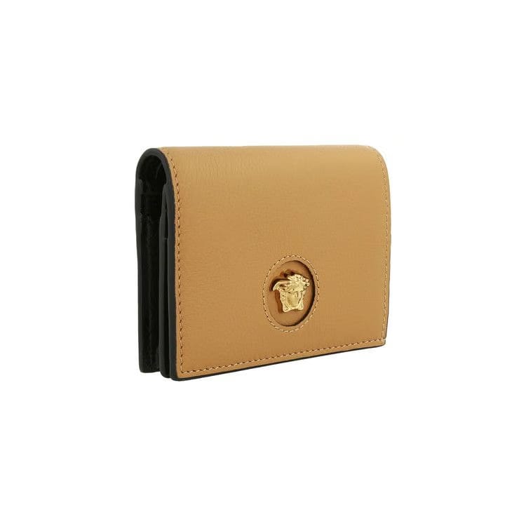 Versace La Medusa Bifold Wallet Brown Gold