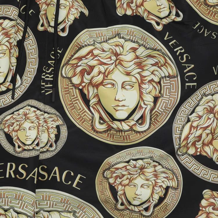 Versace Barocco Mosaic Print Swim Shorts Black/Gold