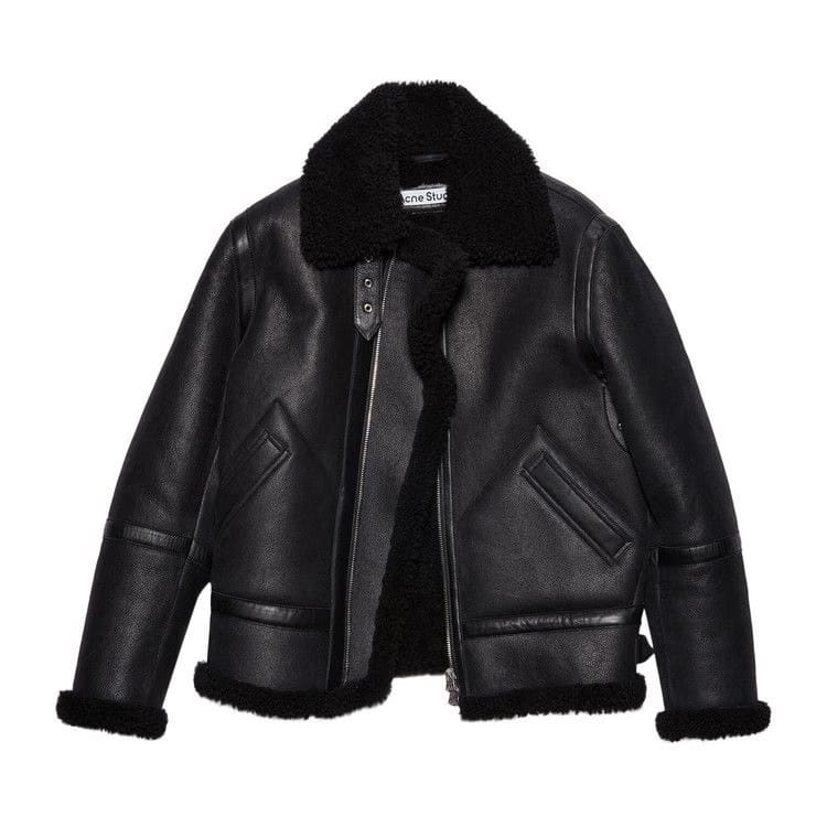 Acne Studios Shearling Aviator Jacket Black