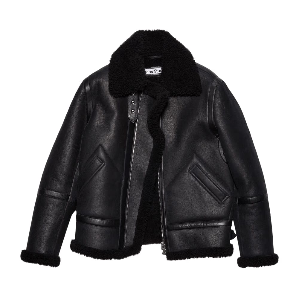 Acne Studios Shearling Aviator Jacket Black