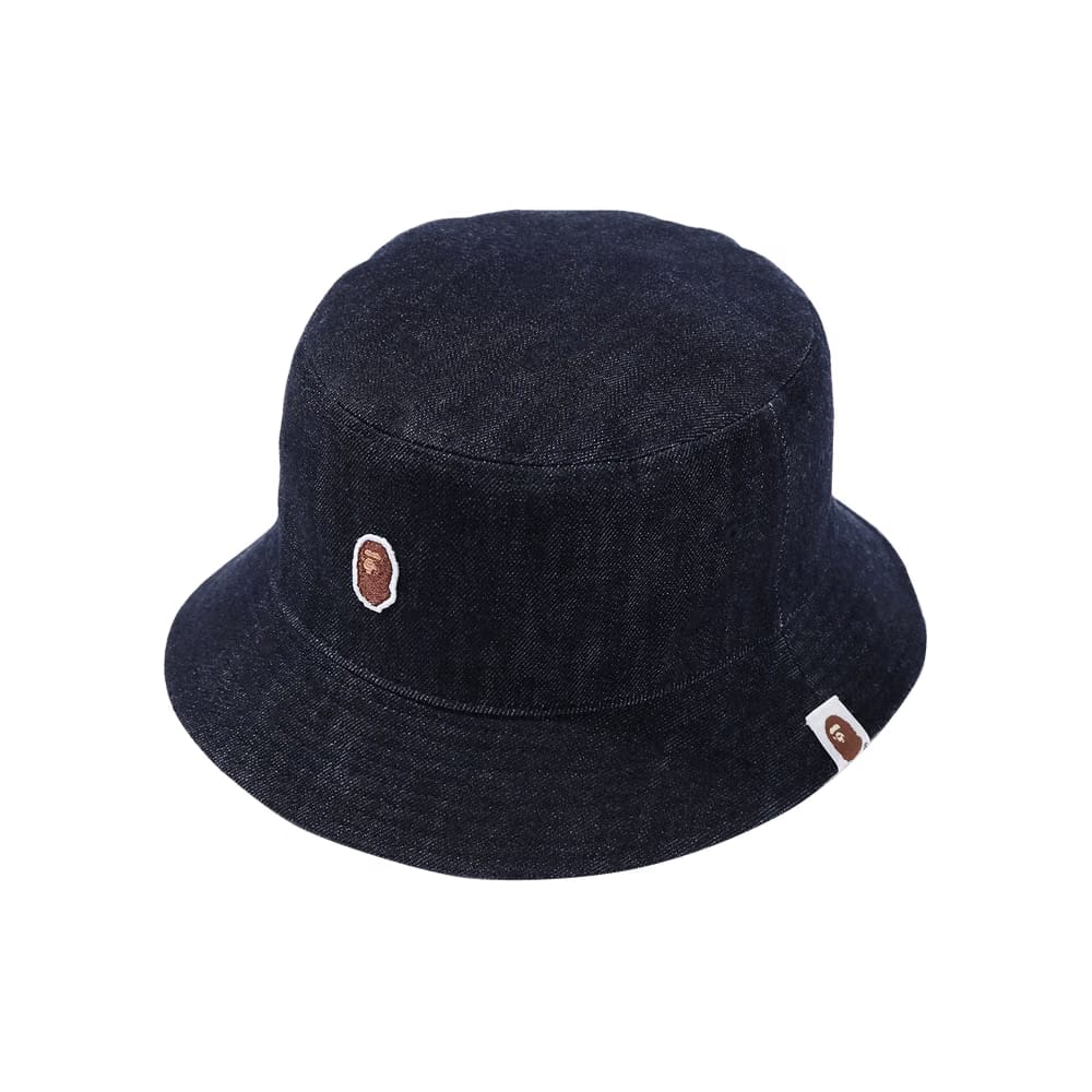 BAPE One Point Denim Bucket Hat Navy