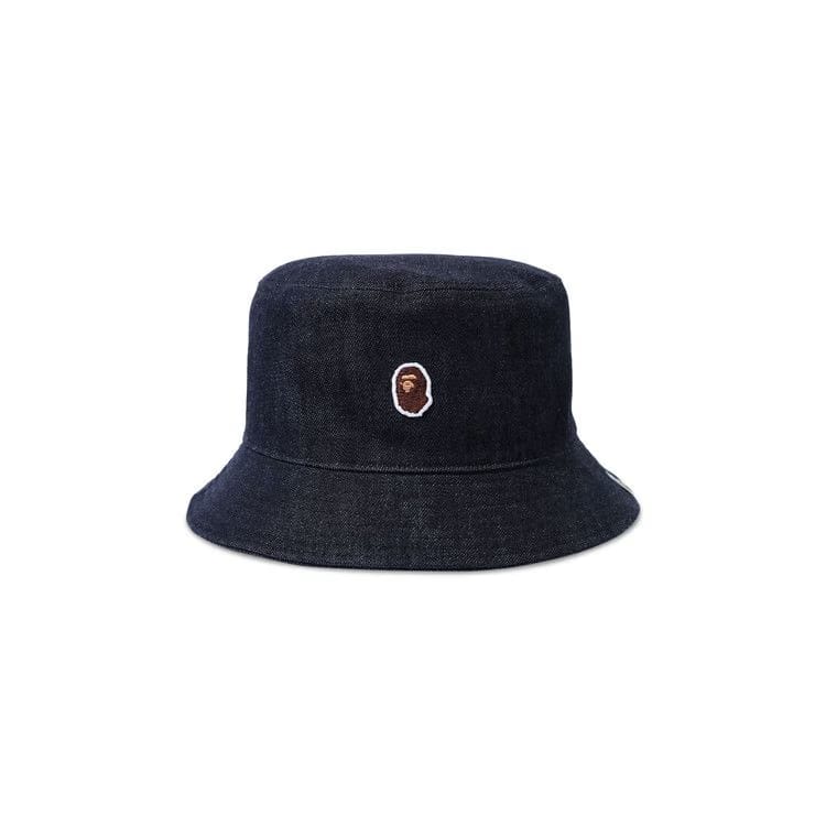 BAPE One Point Denim Bucket Hat Navy