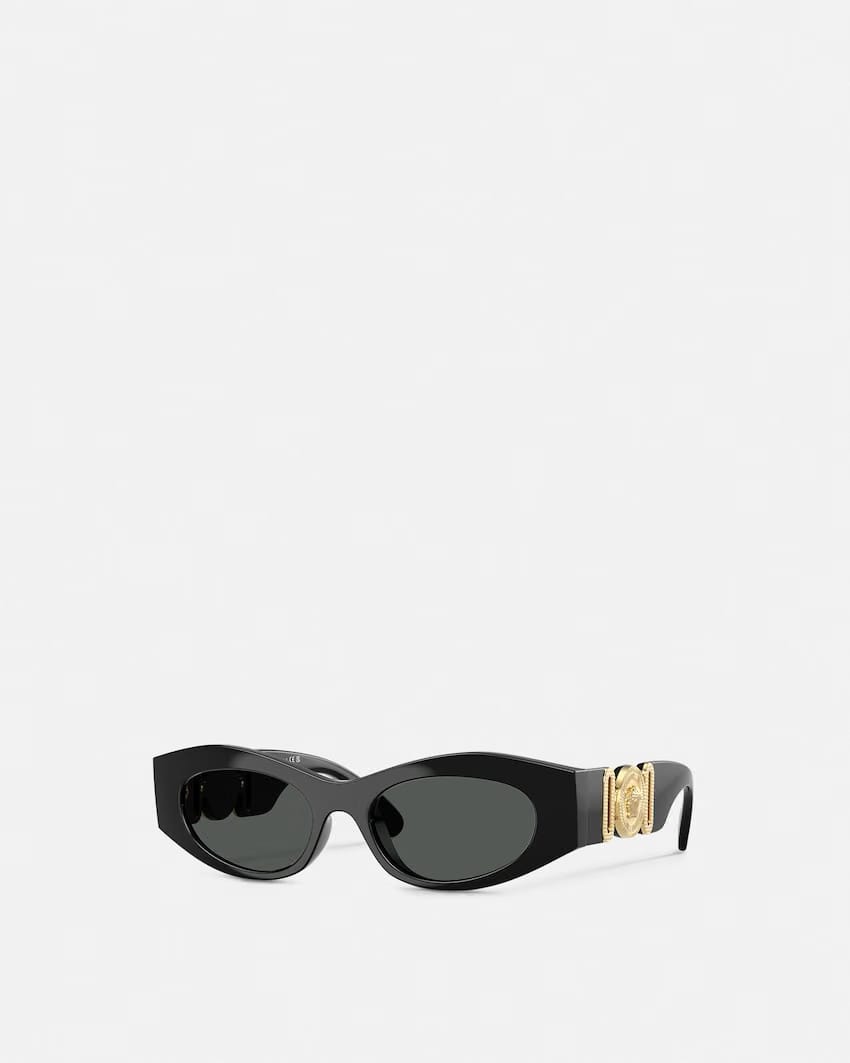 Medusa Biggie Cat-Eye Sunglasses Black Gold