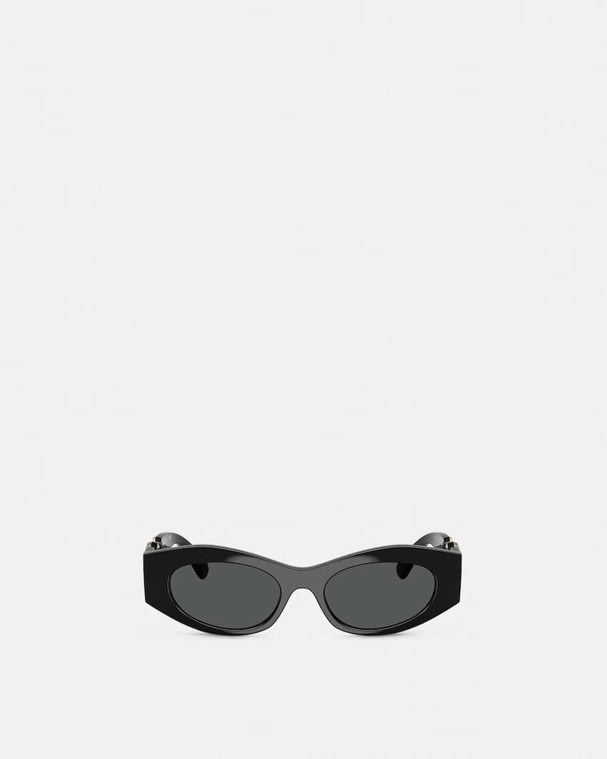 Medusa Biggie Cat-Eye Sunglasses Black Gold