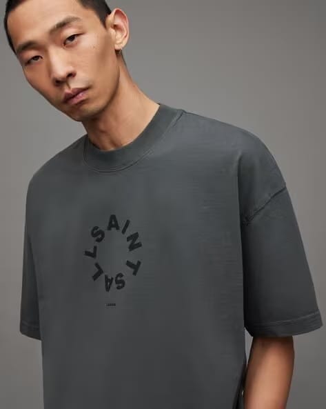 Tierra Cotton Oversized Fit T-Shirt GREY
