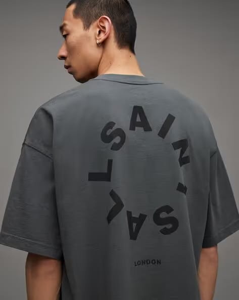 Tierra Cotton Oversized Fit T-Shirt GREY