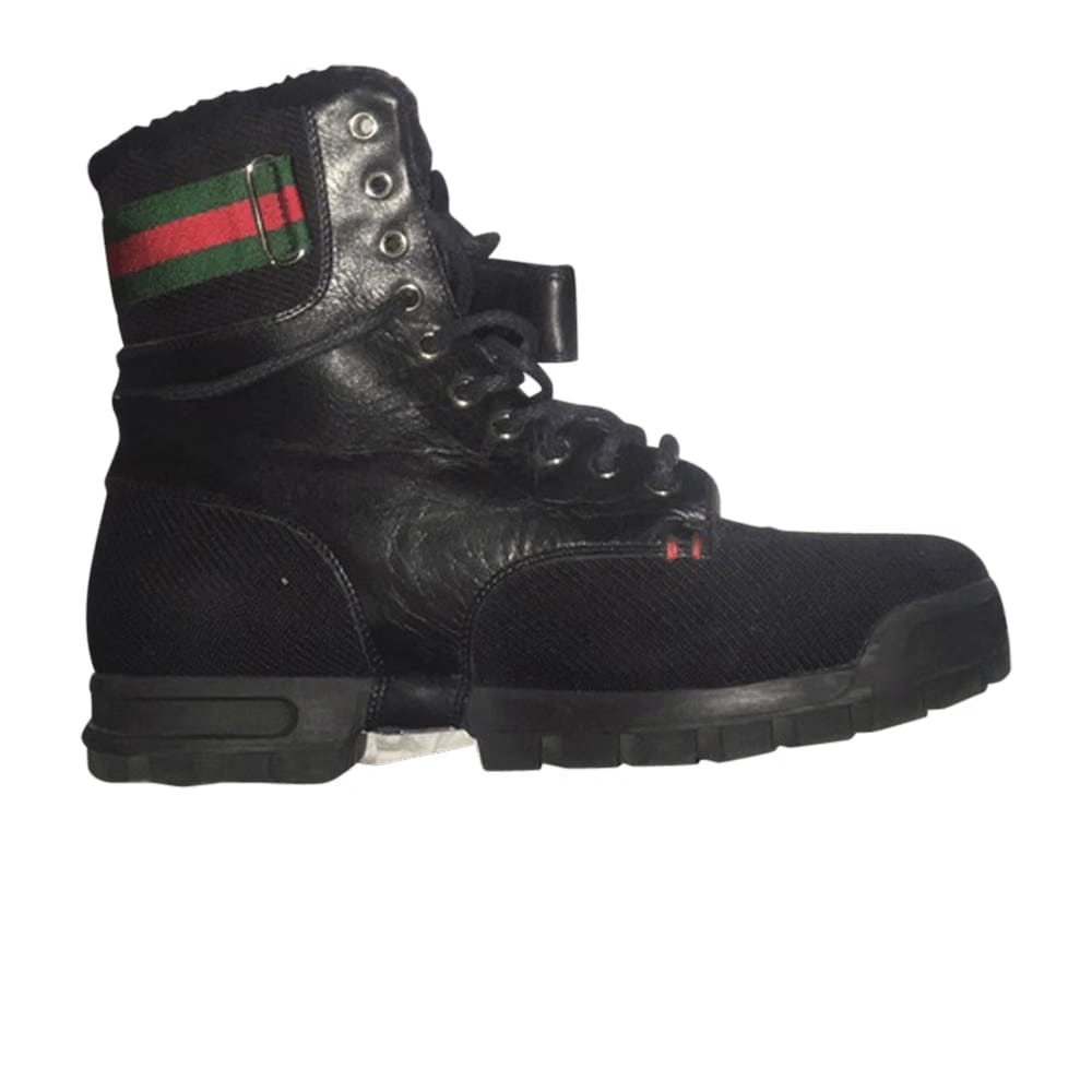 Gucci Web GG Lace Boot Black