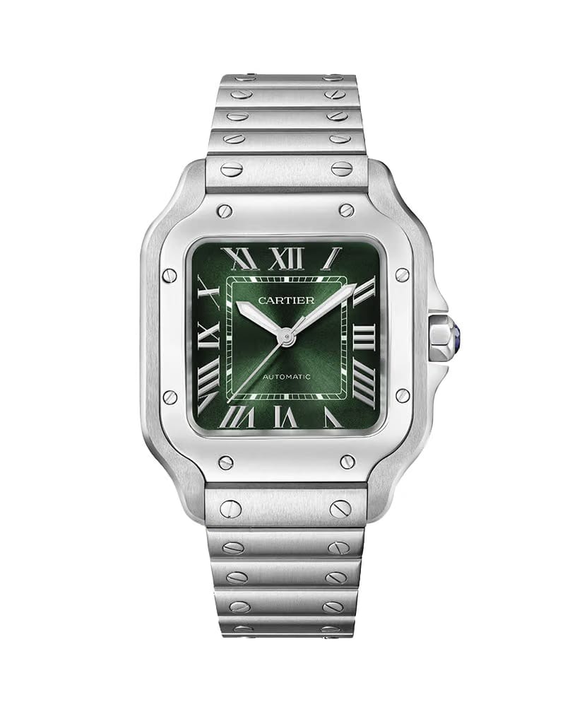 CARTIER Santos De Cartier, Medium, Automatic, Steel, Interchangeable Steel And Leather Bracelets