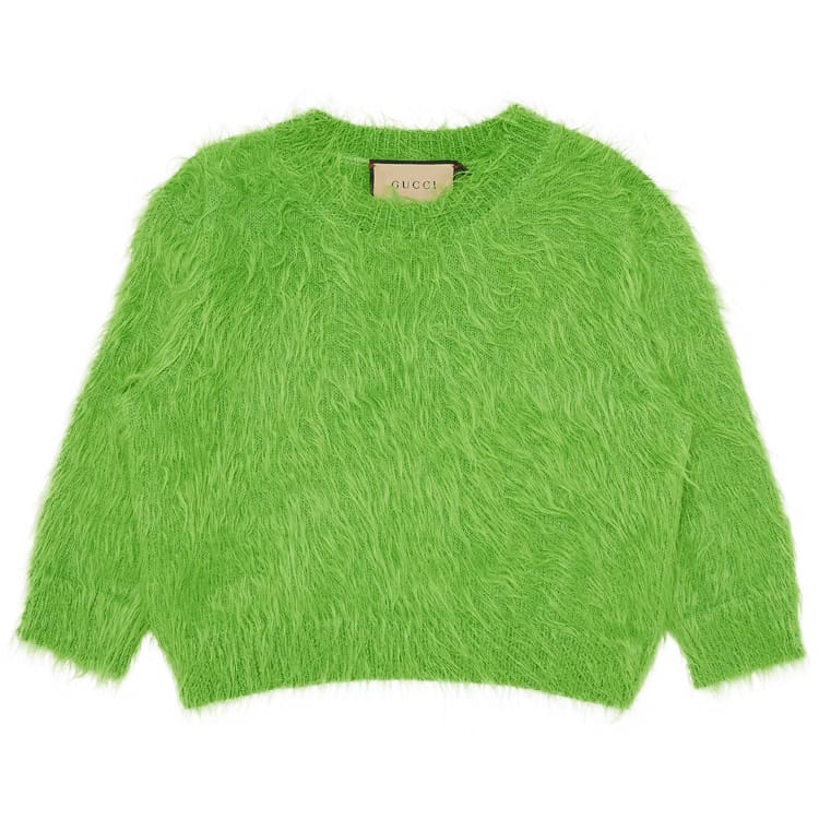 Gucci Brushed Wool Knit Sweater Bright Green