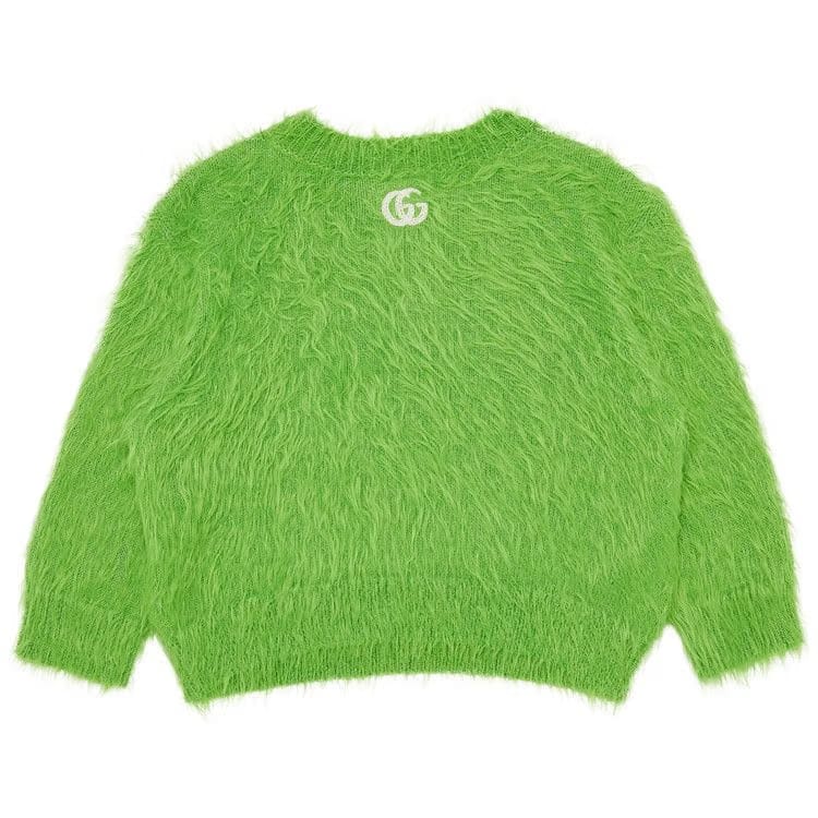 Gucci Brushed Wool Knit Sweater Bright Green