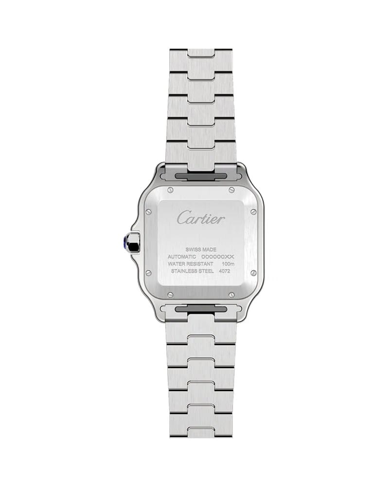 CARTIER SANTOS DE CARTIER, LARGE, AUTOMATIC, STEEL, INTERCHANGEABLE METAL AND LEATHER BRACELETS