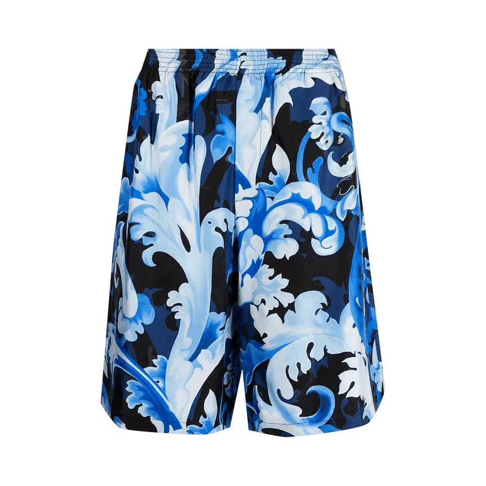 Versace Baroque Print Shorts Blue