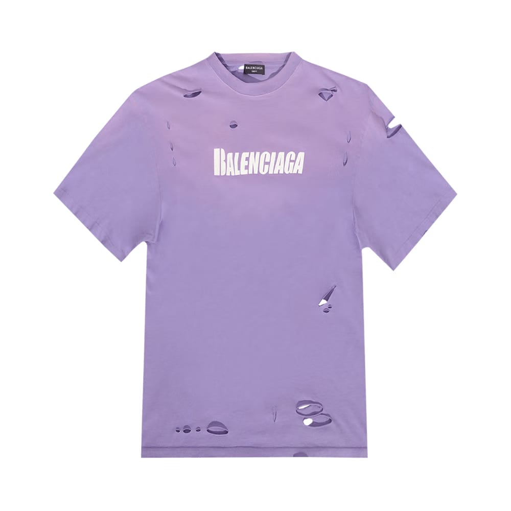 Balenciaga Boxy T-Shirt Purple/White