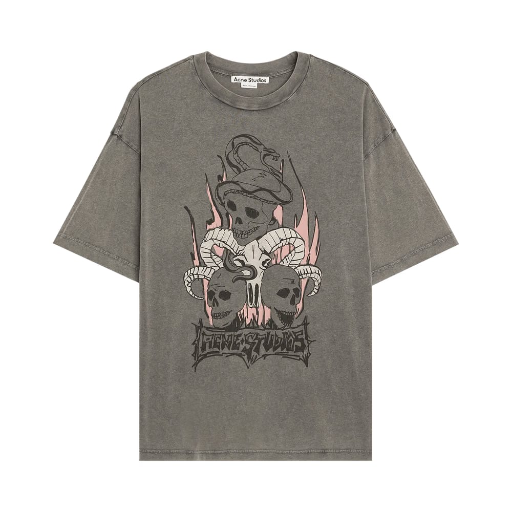 Acne Studios Graphic T-Shirt Faded Black