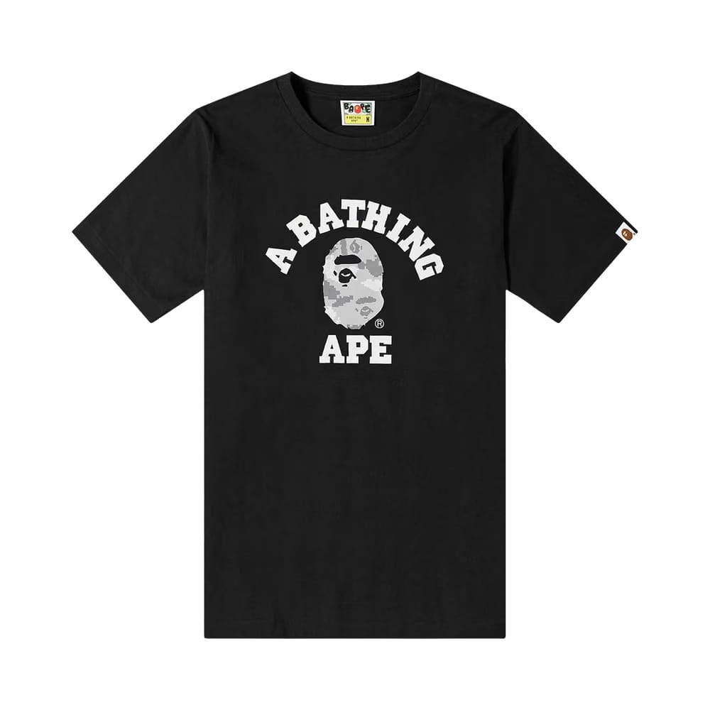 BAPE Digital Camo College T-Shirt - Black