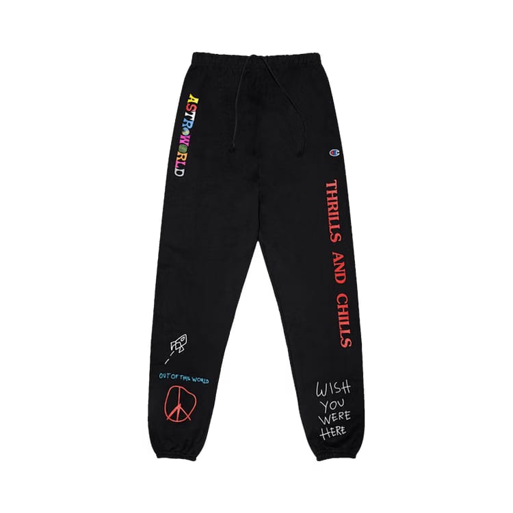 Cactus Jack by Travis Scott Astroworld World Peace Sweatpants Black