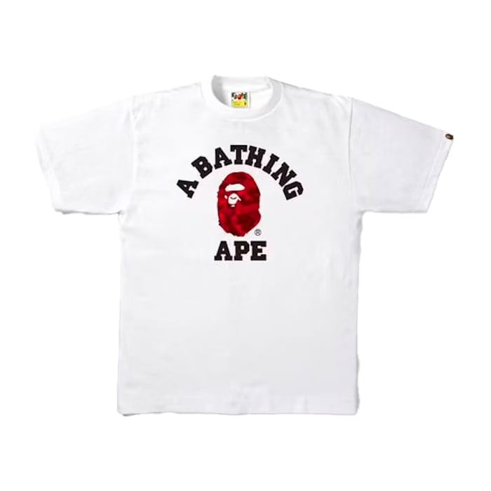 BAPE Color Camo A College T-Shirt White/Red