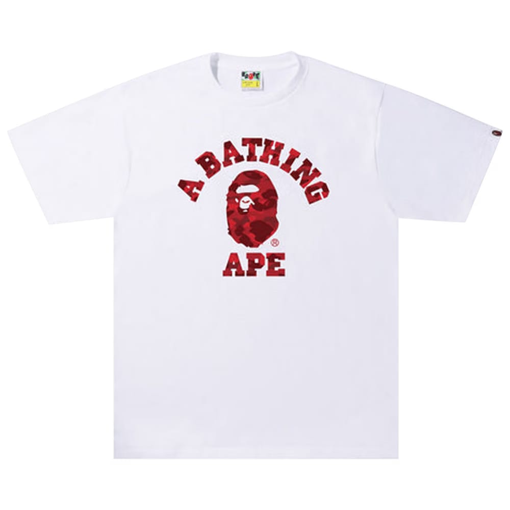 BAPE Color Camo A College T-Shirt White/Red