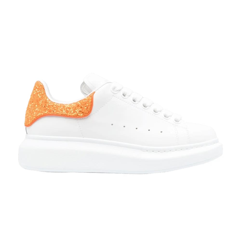 Alexander McQueen Wmns Oversized Sneaker 'White Sunset Orange Glitter'