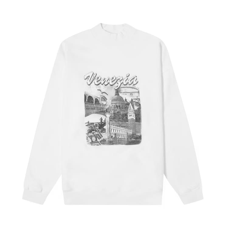 Balenciaga Venezia Print Crewneck White/Grey