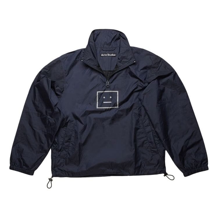 Acne Studios Face Motif Half-Zip Jacket Navy