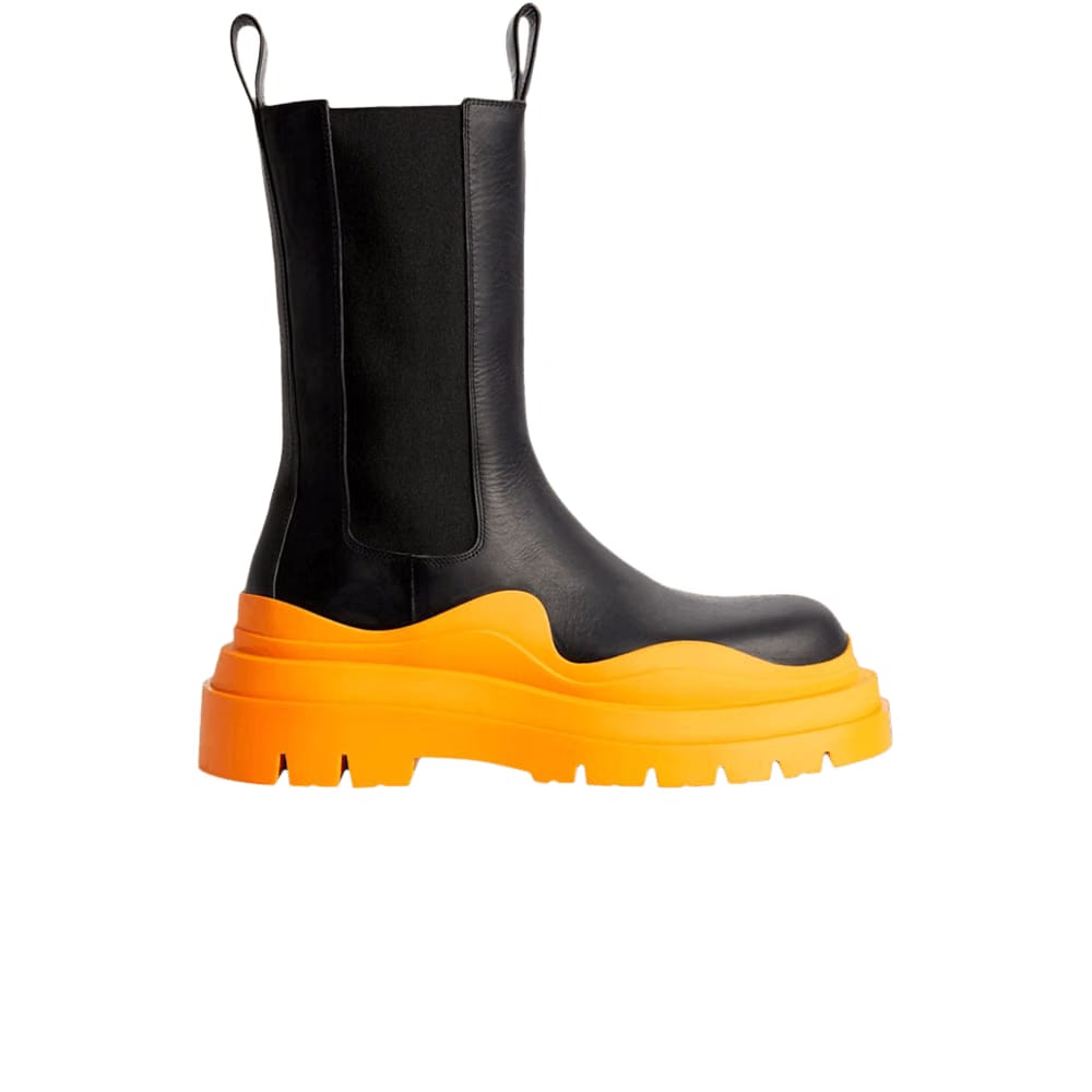 Bottega Veneta Tire Boot Black Tangerine