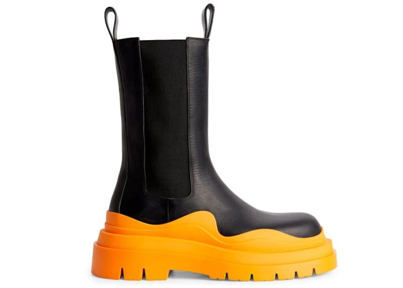 Bottega Veneta Tire Boot Black Tangerine