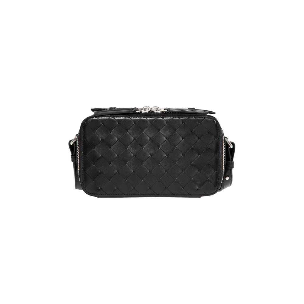 Bottega Veneta Intrecciato Crossbody Pouch Black/Silver