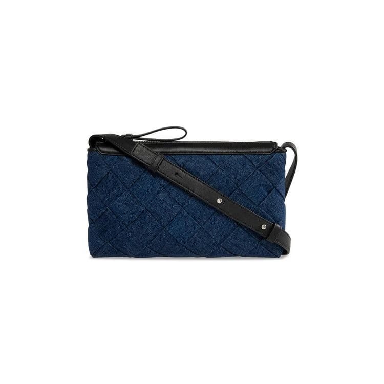 Bottega Veneta Zipped Messenger Bag Indigo/Black/Silver