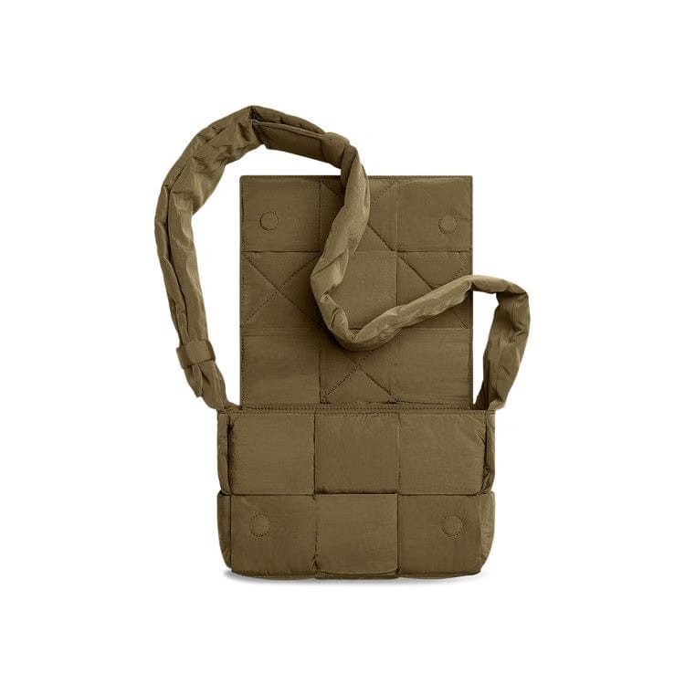 Bottega Veneta Small Padded Tech Cassette Bag Mud/Silver