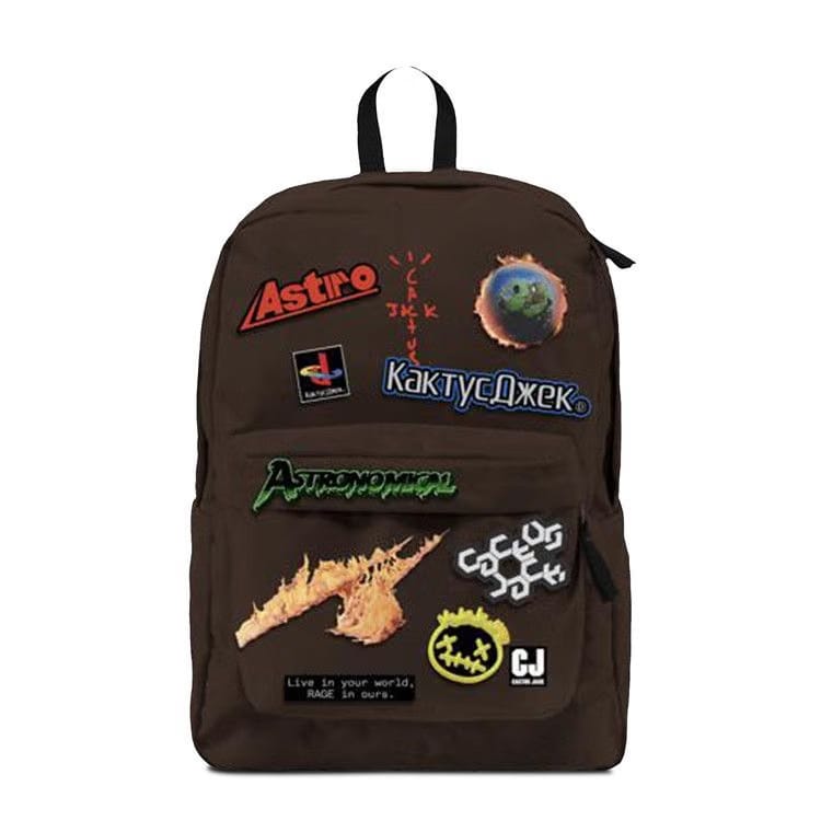 Cactus Jack by Travis Scott Backpack With Patch Set Brown