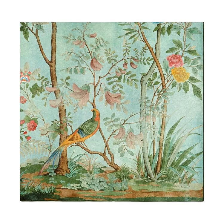 Gucci Tree Of Life Scarf Blue