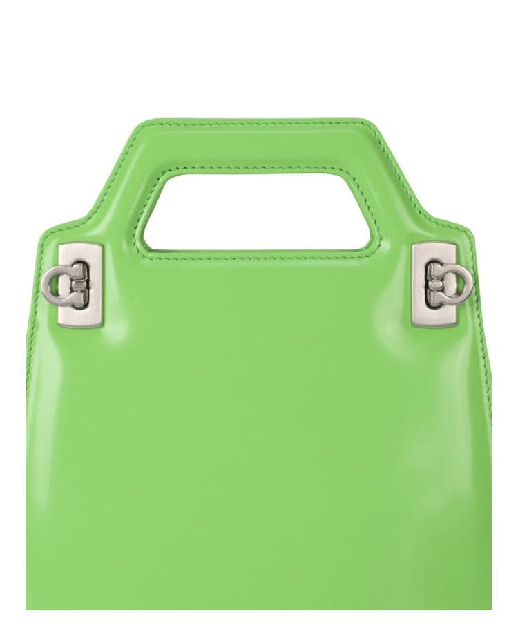 Ferragamo Micro Wanda Patent Leather Shoulder Bag Green